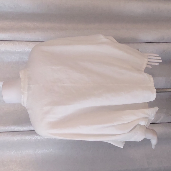 Bryn Walker dolman box button front white linen shirt unconstructed hidden S HOT - Picture 3 of 12